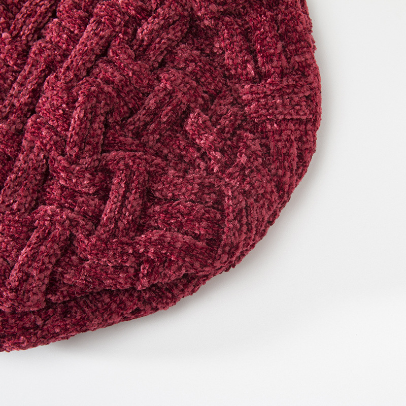 Cappello lavorato a maglia al chiaro di luna da sci all'aperto con pullover in ciniglia da uomo e da donna in velluto ispessito a doppio strato invernale_voghion.com