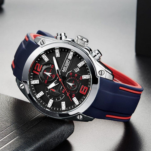 Cross-border MEGIR watch multi-function chronograph calendar sports watch men's watch 2063