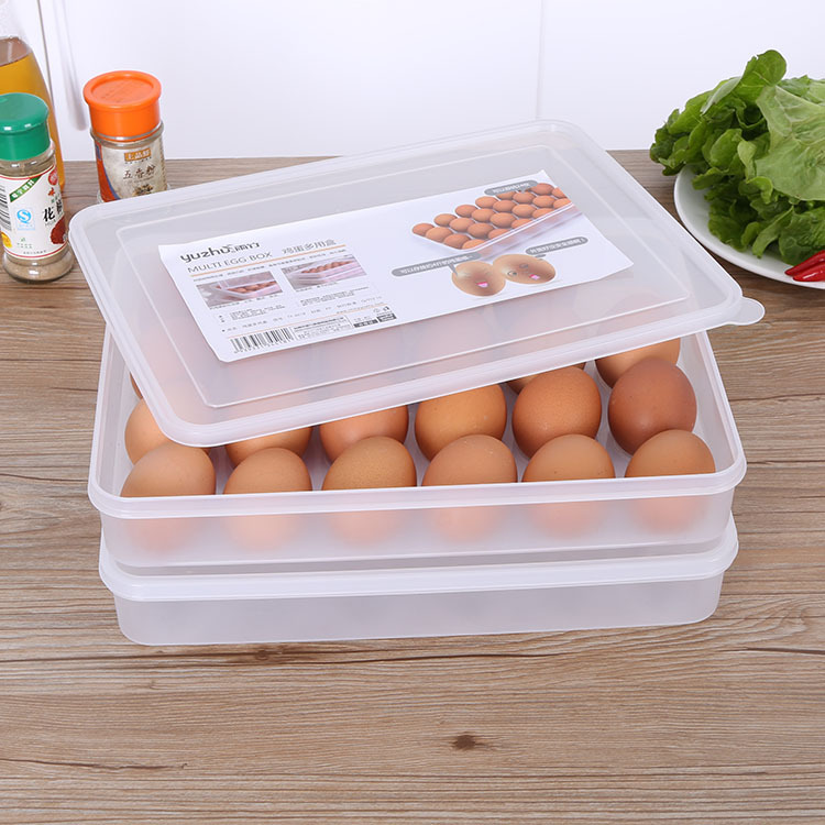 厨房冰箱24格鸡蛋盒家用食物保鲜盒可叠加多格防碰撞鸭蛋收纳盒