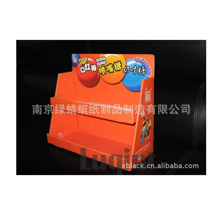 厂家直销柜台式纸展示架 超市口香糖纸货架 桌面PDQ纸展示盒