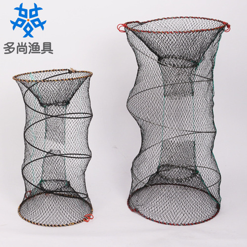 Crab Cage with Three Holes, Fishing Cage Export Crab Cage, Foldable Spring Cage Turtle and Eel Fishing Cage Fish Protector