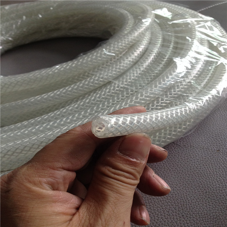 BP20透明食品级纤维编织网纹硅胶软管 卫生级编织硅胶管