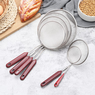 Manufacturer wholesale stainless steel leaky mesh flour sieve, oil grid kitchen soy milk mesh, bird's nest filter colander
