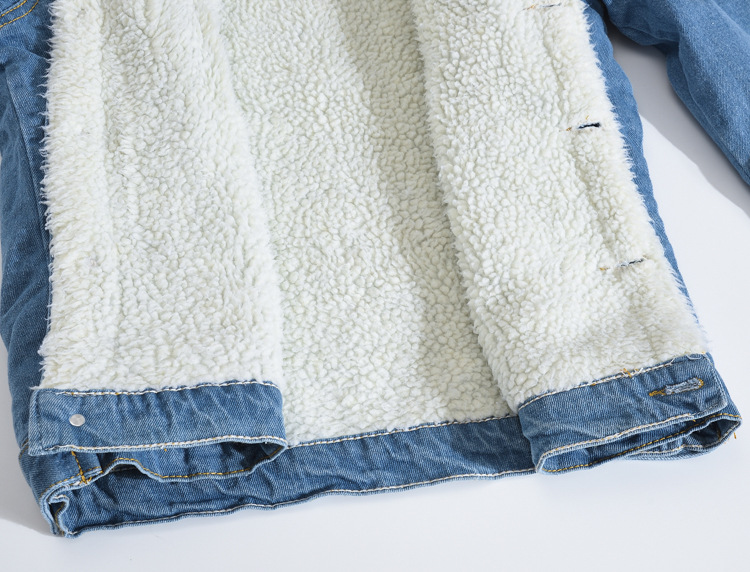 Herrenbekleidung Herren Winter Lammfell Blau Jeansjacke Slim Fit Langarmjacke Plus Samt Denim Top Jugend_voghion.com