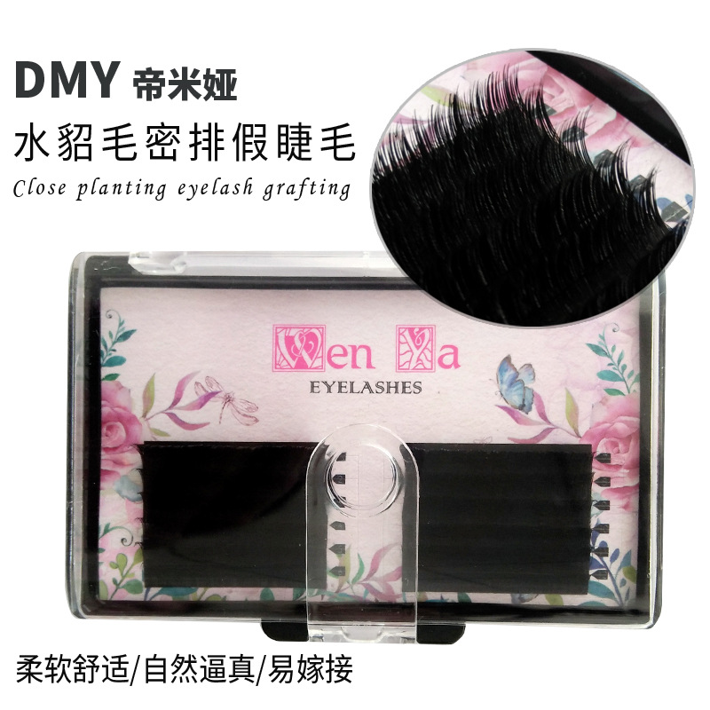 厂家热销密排嫁接假睫毛 舒适圆毛水貂毛种植睫毛批发浓密水貂毛