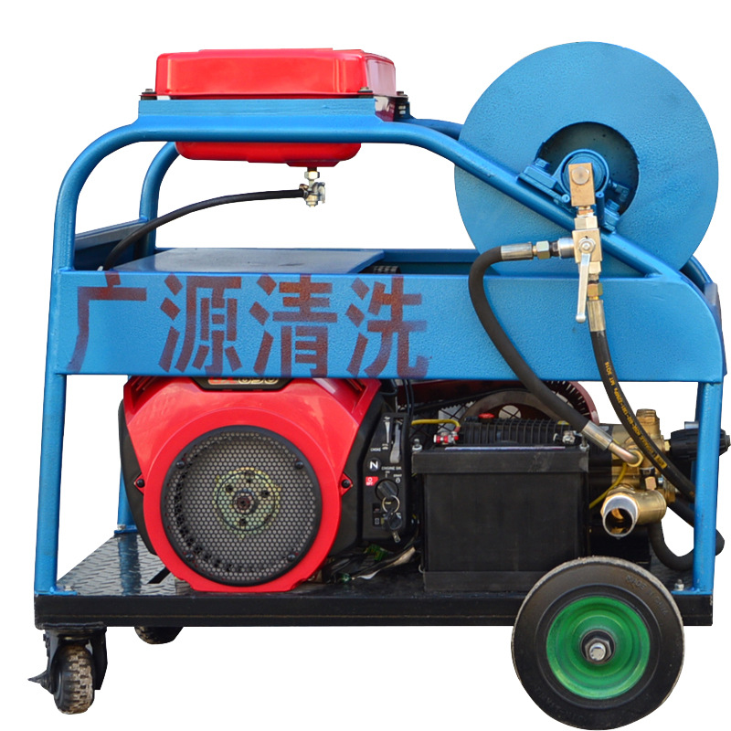 小区管道疏通高压冷水清洗机 汽油驱动大压力冷水清洗机