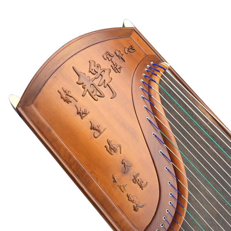 Yangzhou Guzheng Factory Wholesale Golden Nanmu Series Three-dimensional Calligraphy Professional Performance Guzheng Test Guzheng