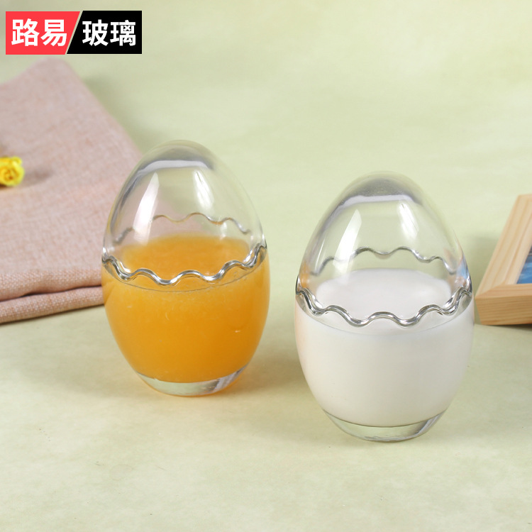 100ml鸡蛋壳玻璃布丁杯/瓶慕斯玻璃杯 耐高温烘焙瓶200ml酸奶瓶