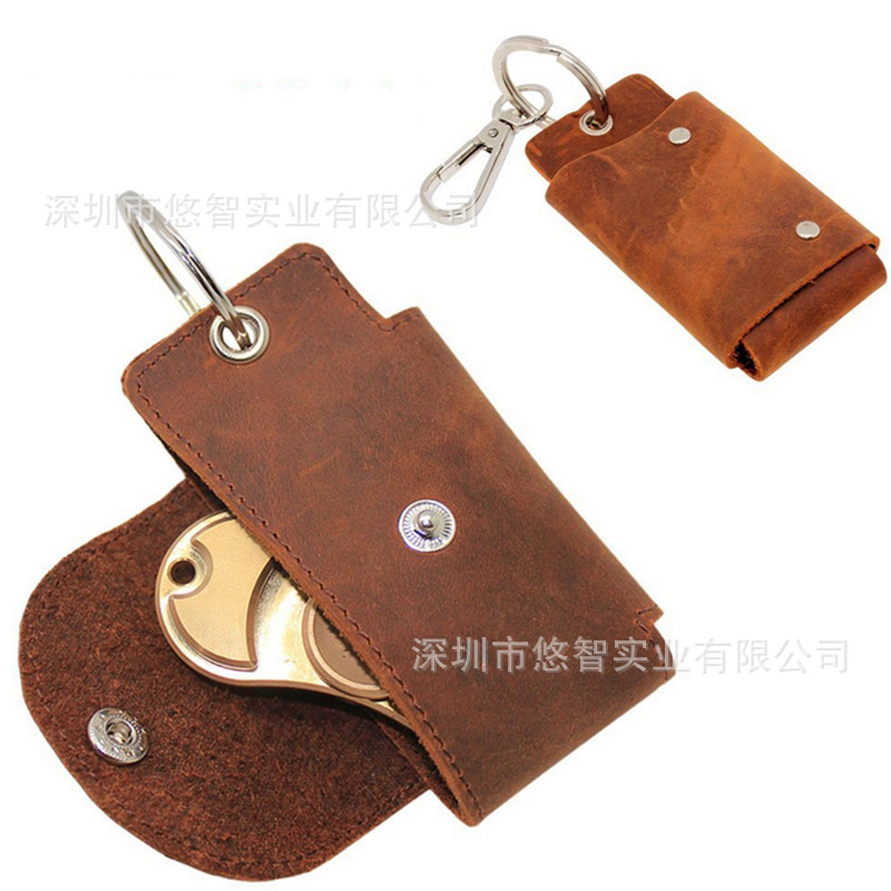 工厂批发手指陀螺 指尖陀螺收纳套 一字指间陀螺真皮套