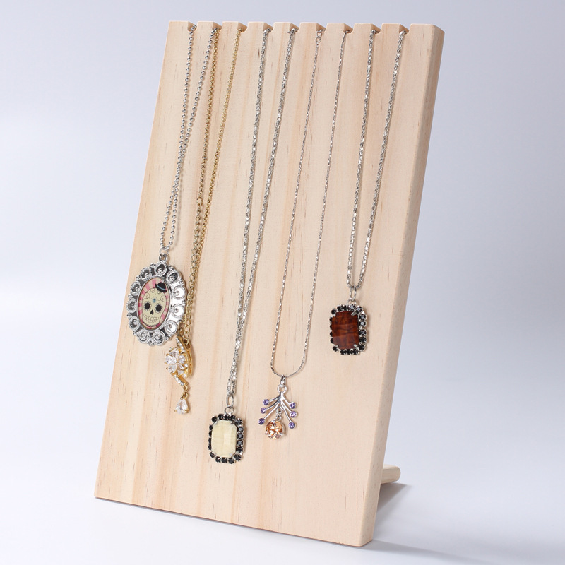 实木项链架原木展示架吊坠耳环收纳架珠宝橱窗道具原木柜台展示