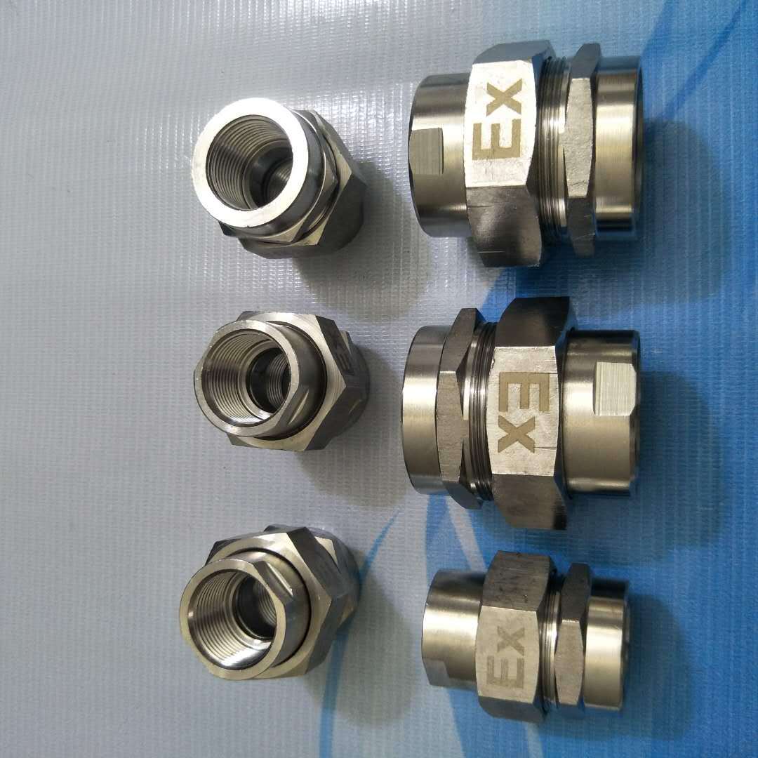 304不锈钢防爆活接头黄铜镀镍活接DN15DN20DN25双内双外一内一外