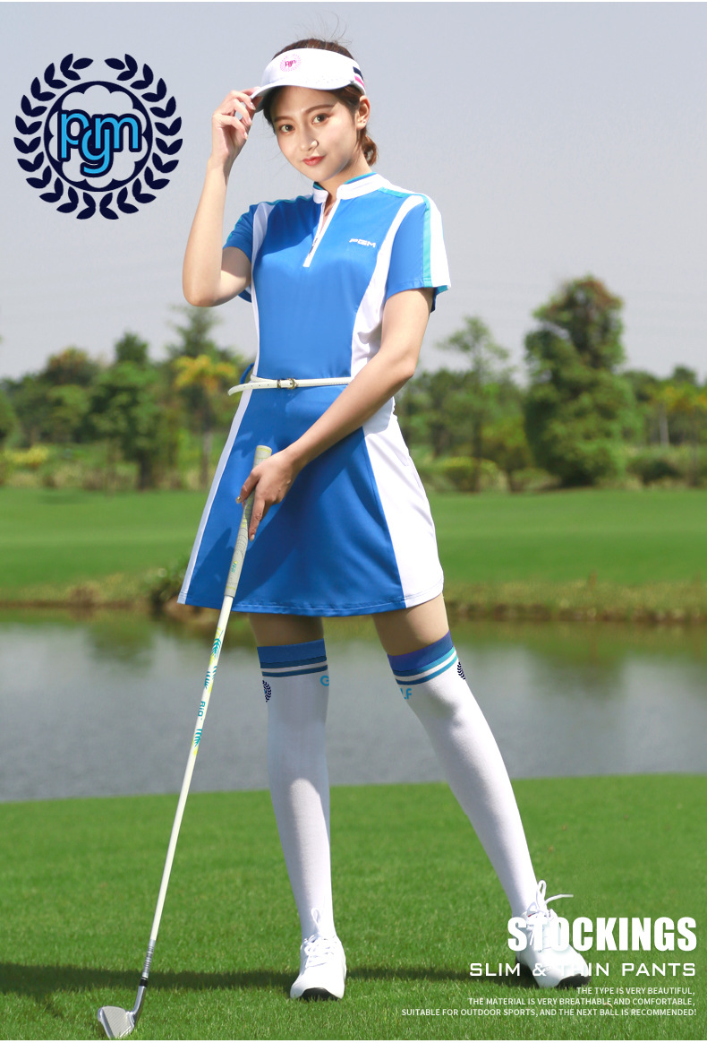 Tất golf dài nữ PGM thấm mồ hôi thoáng khí mùa hè — WZ005 Trắng Xanh Navy, WZ005 trắng đỏ, WZ005 Trắng xanh lam chi tiết 6