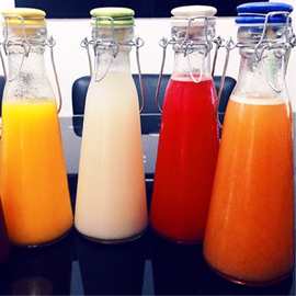 创意玻璃杨梅酒瓶便携密封水果酵素瓶子牛奶咖啡瓶果汁饮料瓶批发