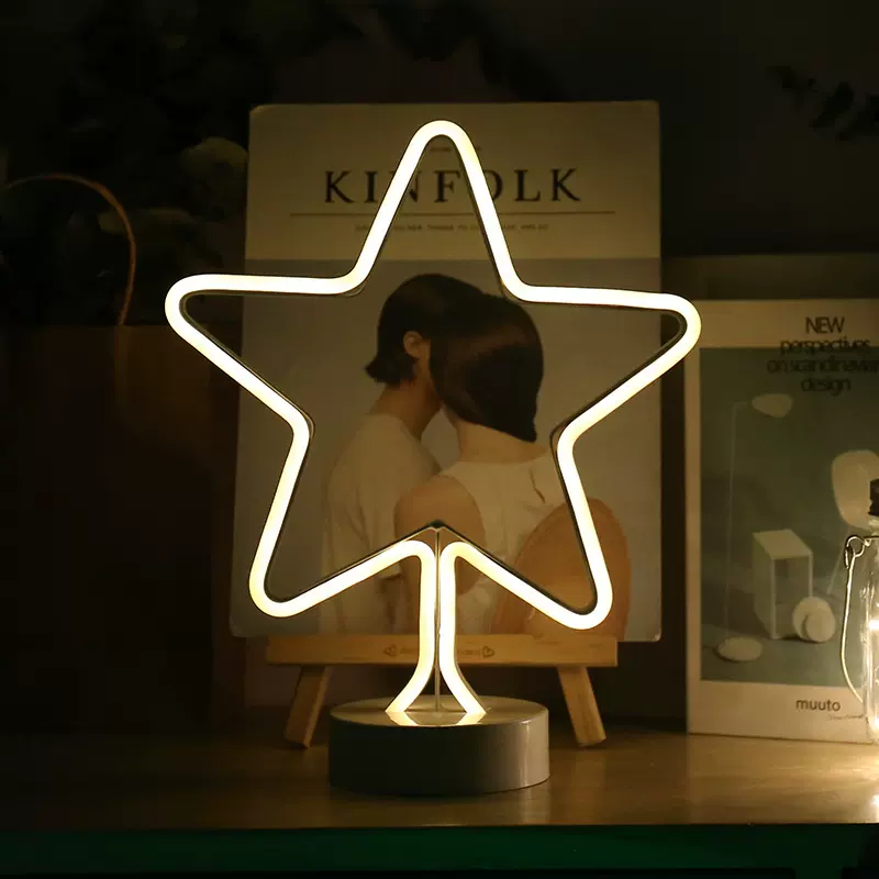 定制LED霓虹摆件灯 摆件家居装饰灯 粉嫩少女生日礼物圣诞装饰灯