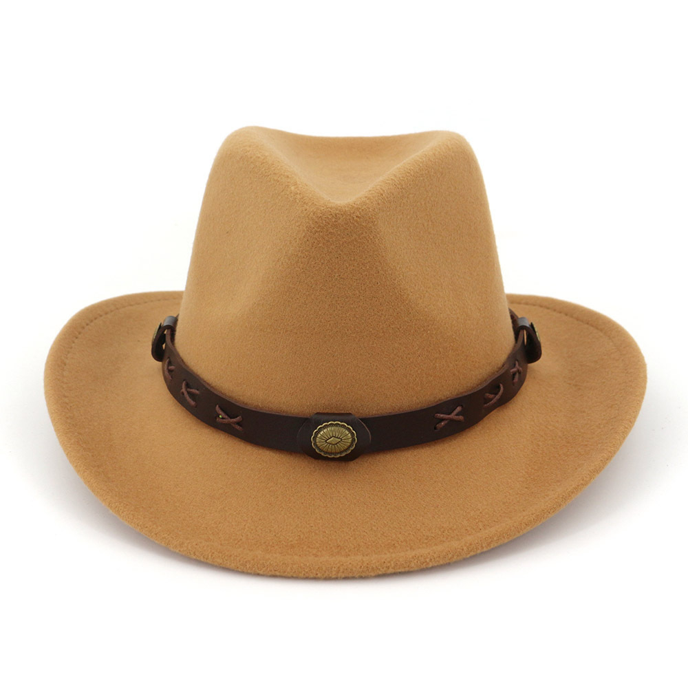 2023 Nieuwe Hot Selling Hoed Nieuwe Etnische Minderheid Stijl Mannen En Vrouwen Paar Hoed Wollen Western Cowboy Hoge Hoed_voghion.com