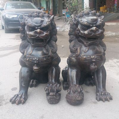 厂家直供纯铜狮子金属工艺品动物雕塑门狮企业单位门口摆件批发