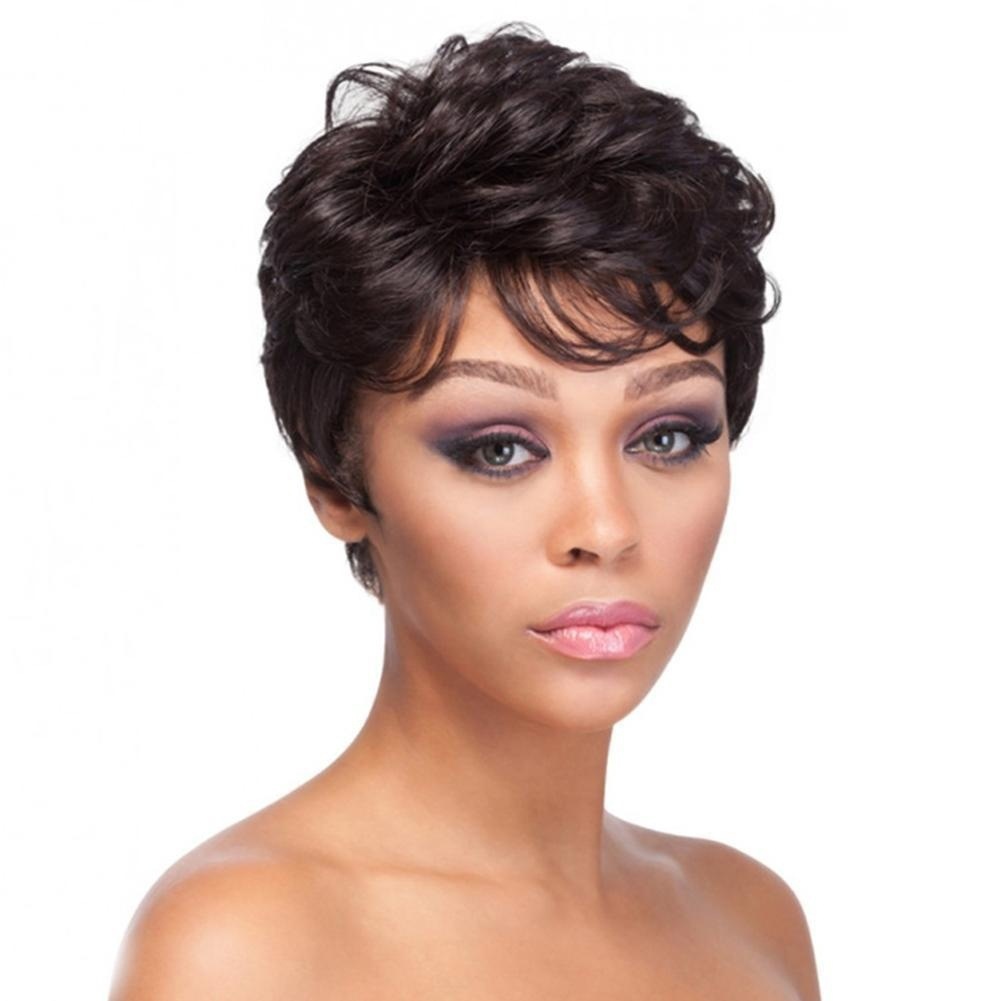 Unisex Fashion Holiday High-temperature Fiber Slanted Bangs Bangs Short Curly Hair Wigs display picture 3