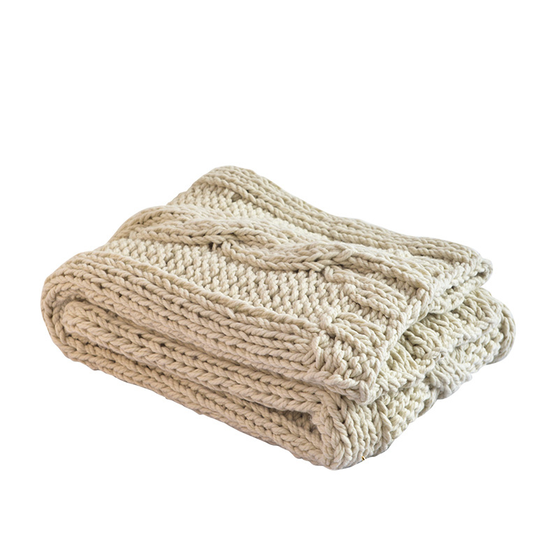 纯手工经典大麻花针织线毯盖毯空调毯膝盖毯子厂家直销