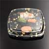 High -end square printed sushi packing box wholesale disposable takeaway tray Japanese -style plastic sucking packaging box