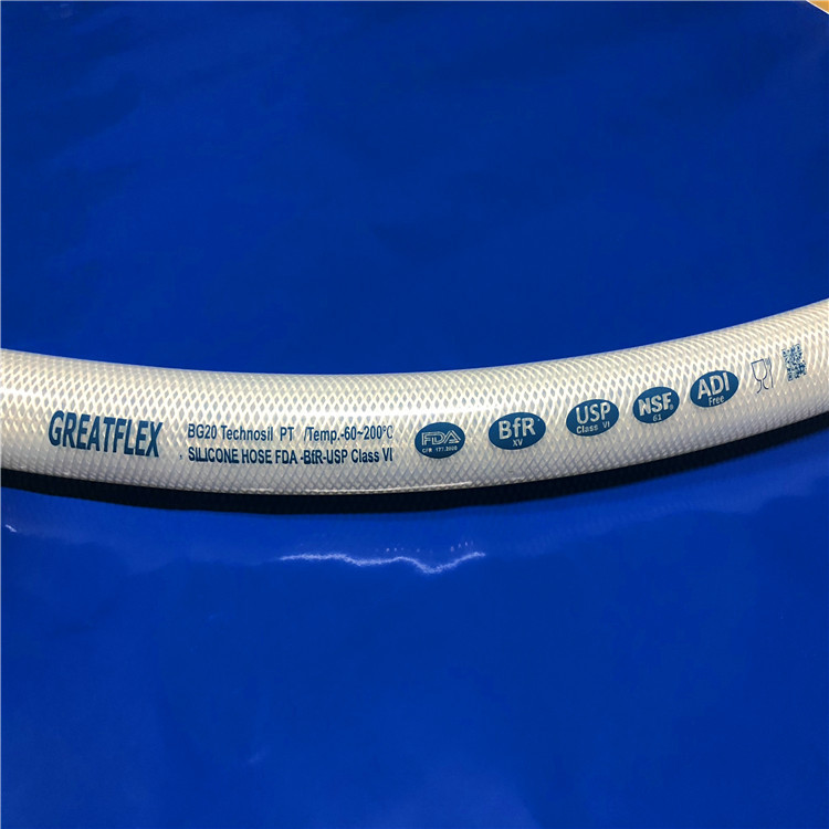 耐温耐压灭菌SIP和CIP制药级编织硅胶管 透析硅胶管