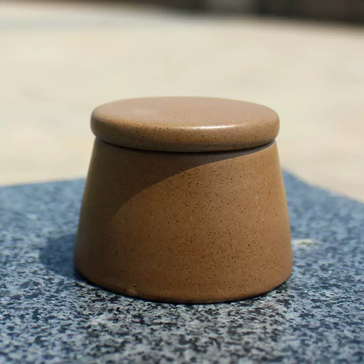 井型密封罐小茶叶膏罐香粉密封复古粗陶瓷迷你中式化妆品面霜盒子