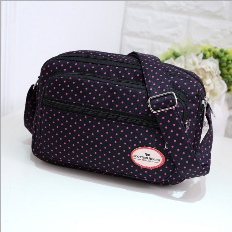 Fabric art Autumn new pattern Point Cloth Middle and old age lady Diagonal package multi-storey zipper Mummy Bag Wave