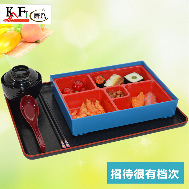 business affairs Japanese Bento Box Package rectangle Food delivery Lunch box chopsticks Spoon Tray Integration tableware