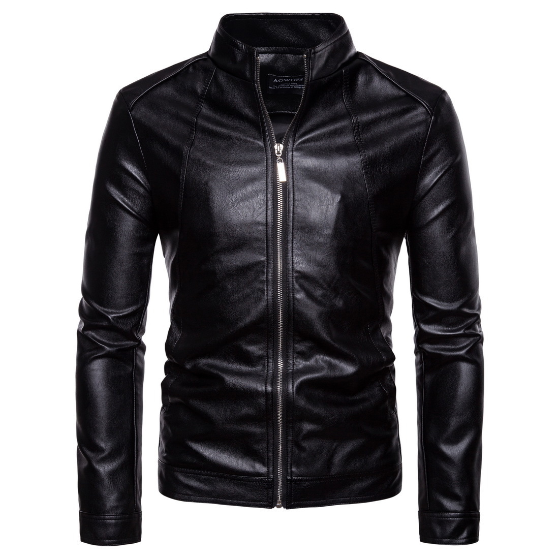 Men'S Wear Autumn New Stand-Up Men'S Motorcycle Leather Garment Washed Pu Leather Jacket Jacket