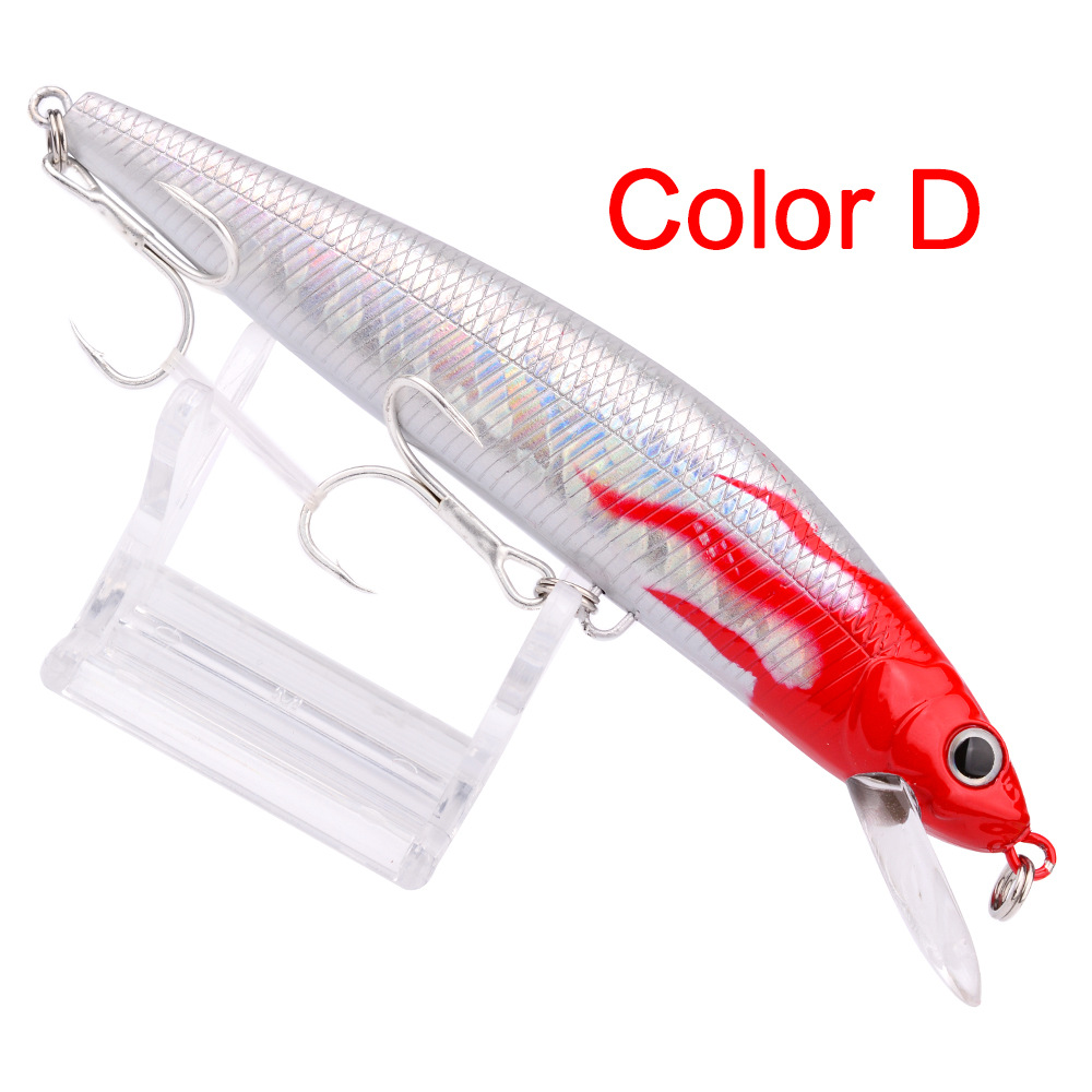 5 Colors Shallow Diving Minnow Lures Sinking Hard Plastic Baits Fresh Water Bass Swimbait Tackle Gear