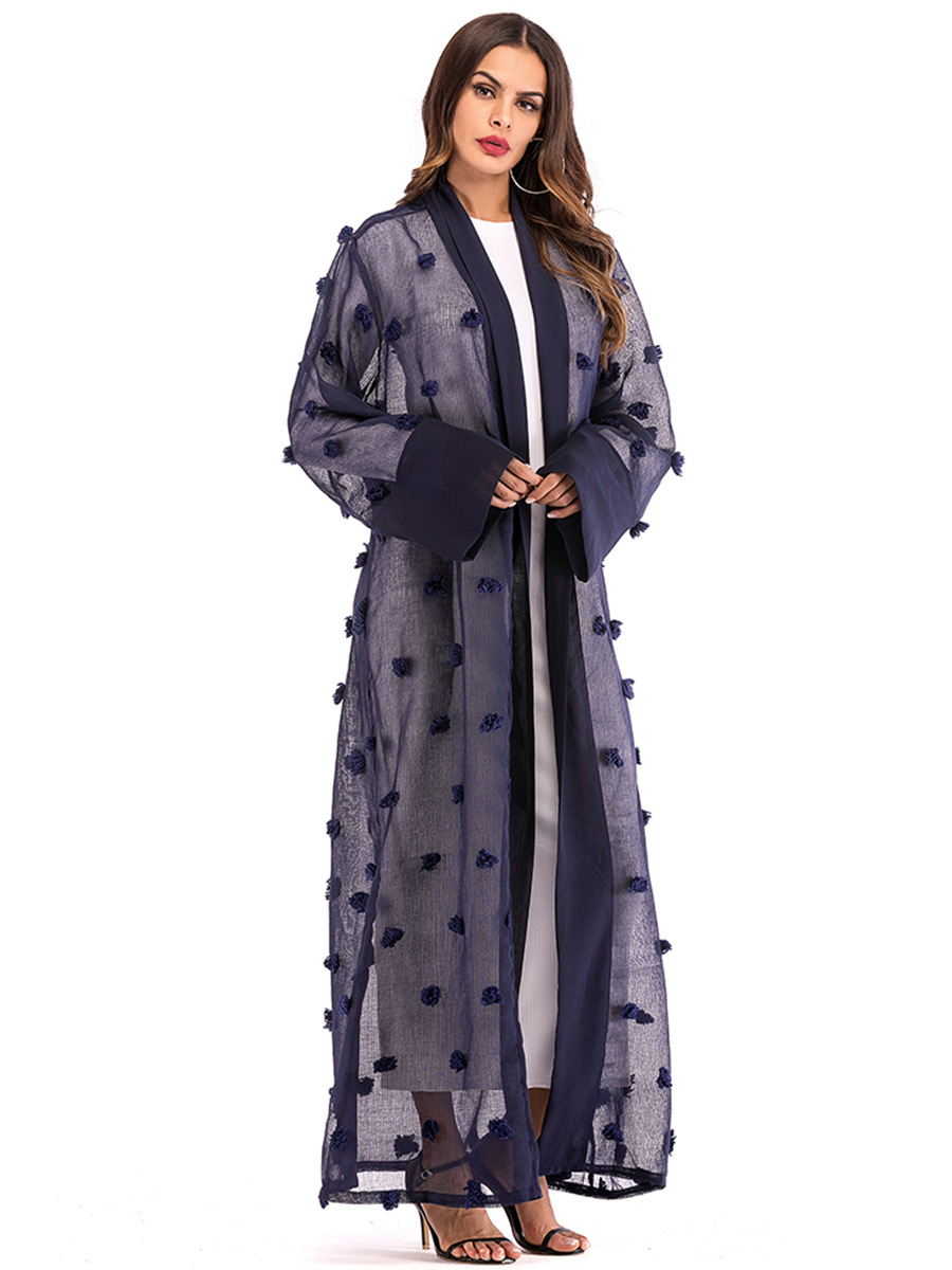 Title 3, Kadınlar için 3D Çiçek Örgü Gevşek Dantel Uzun ...