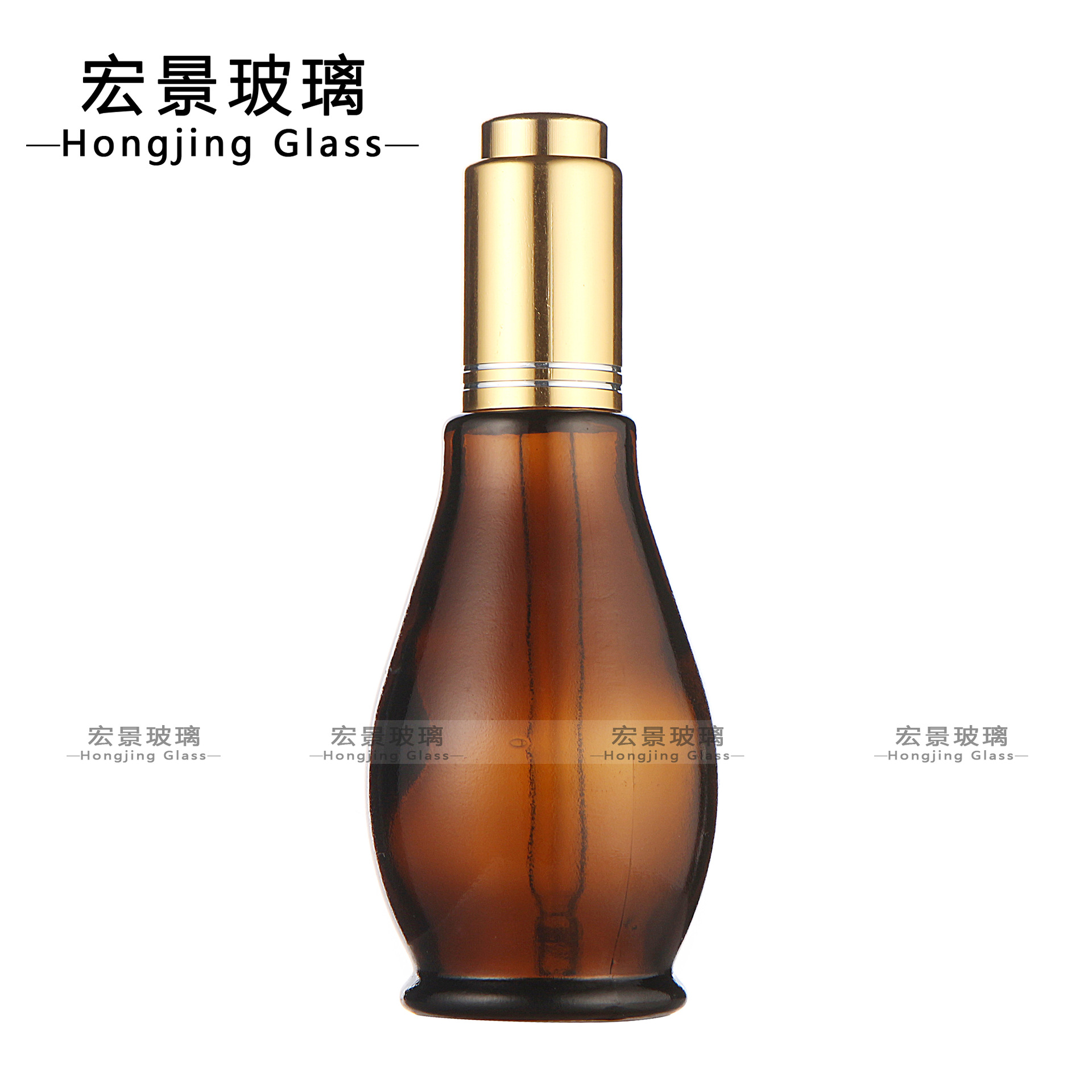 精华液瓶10203050100ml单葫芦玻璃精油瓶压泵滴管玻璃瓶护肤品