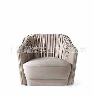 Nordic Modern Pleated Casual Three-Person Sofa Custom Furniture Villa Hotel Sales Office Fashion Reception Sofa