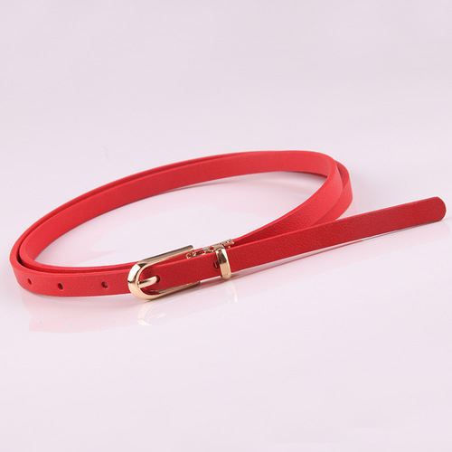 New multi-color decorative dress with sweater thin belt for women versatile pin buckle PU small belt Korean style trouser belt