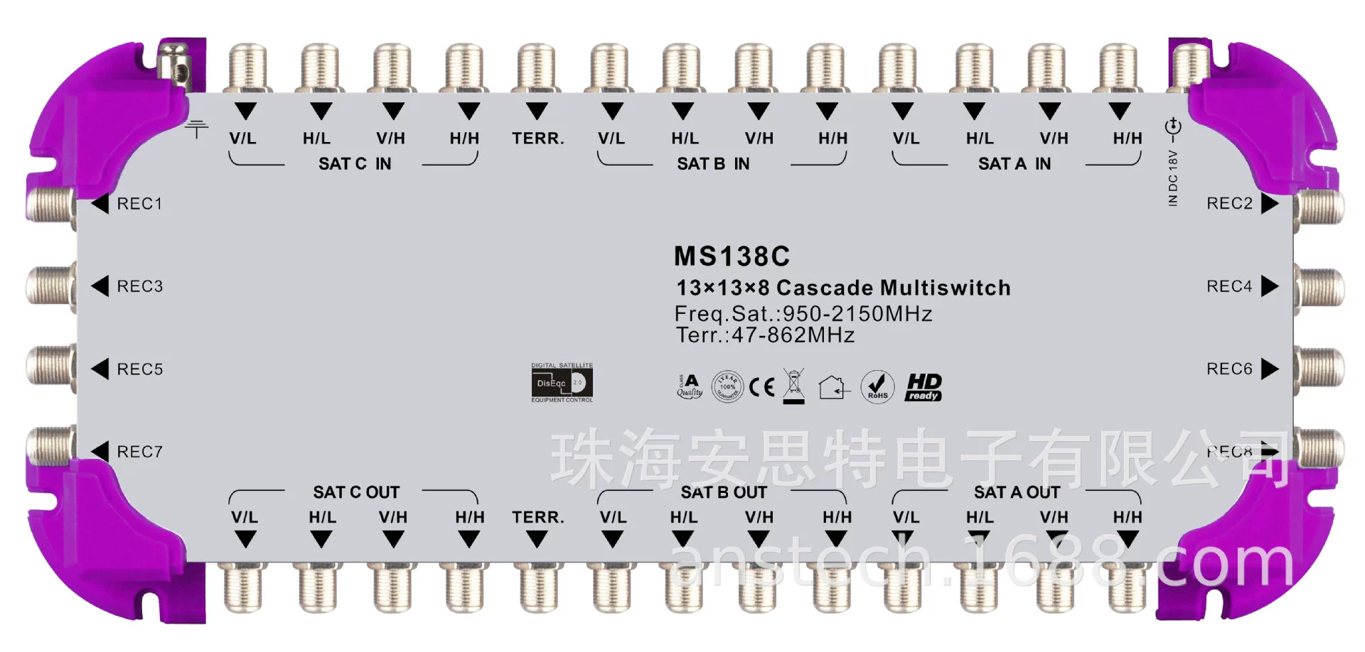 Спутниковый многодорожечный коммутатор MS1316C Multiswitch 13in -level/terminal/terminal/terminal