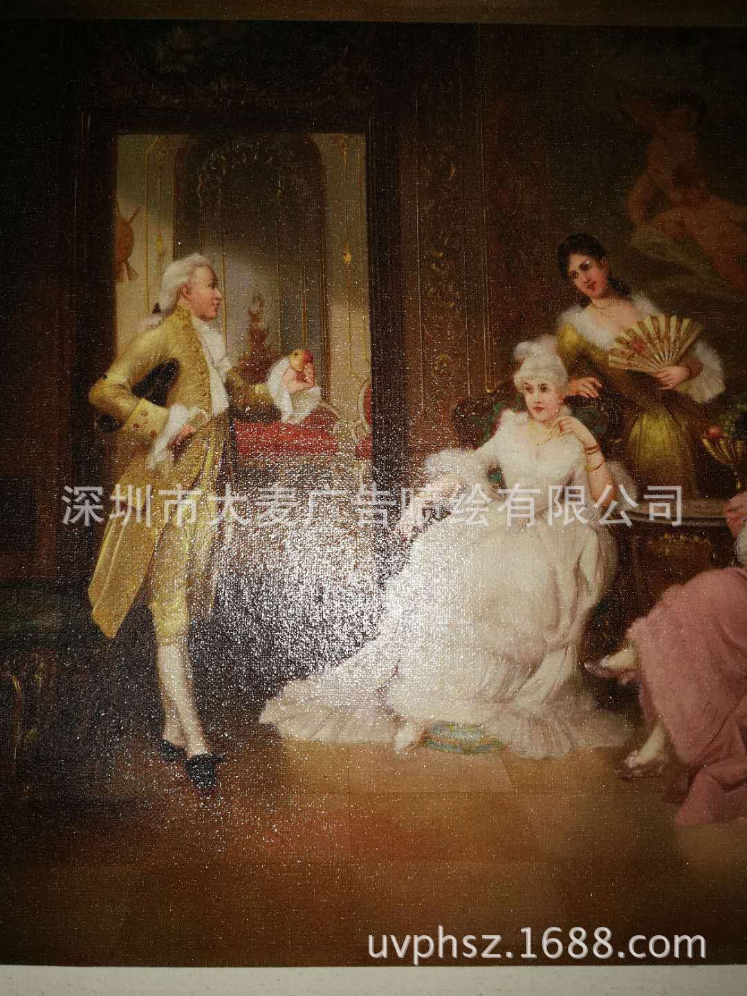 外贸喷画油画 喷绘油画 光油油画布打印，高清喷绘外贸出口