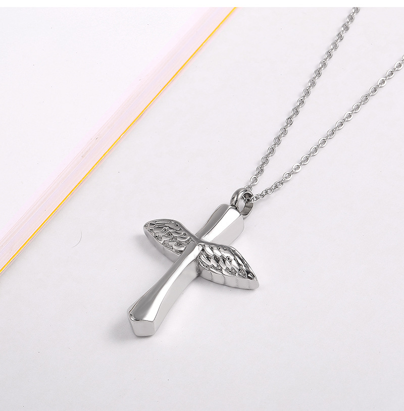 304 Stainless Steel 18K Gold Plated Simple Style Plating Cross Wings display picture 2