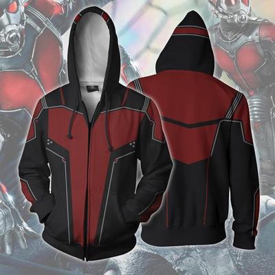 Foreign Trade New Avengers 3D Digital Printing Marvel Deadpool 2 Ant Wasp Female Hooded Long Sleeve Zipper Shirt