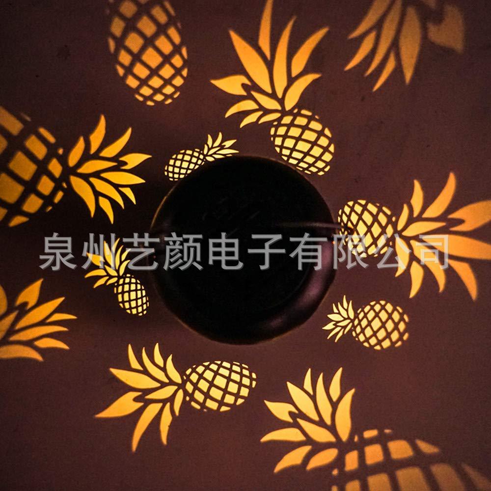 现货艺颜直销新款电商直供太阳能菠萝灯造型投射灯装饰花园庭院灯