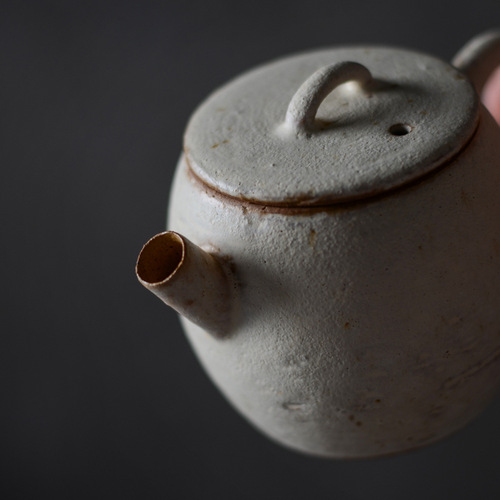 Jingdezhen Ceramic Teapot, Handmade Stone Powder Powder Split Tile Teapot, Plant Gray Glazed Teapot, Snow Series