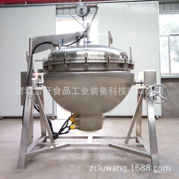 厂家定做可倾式高温高压粽子蒸煮锅 电加热金丝小枣粽子蒸煮锅