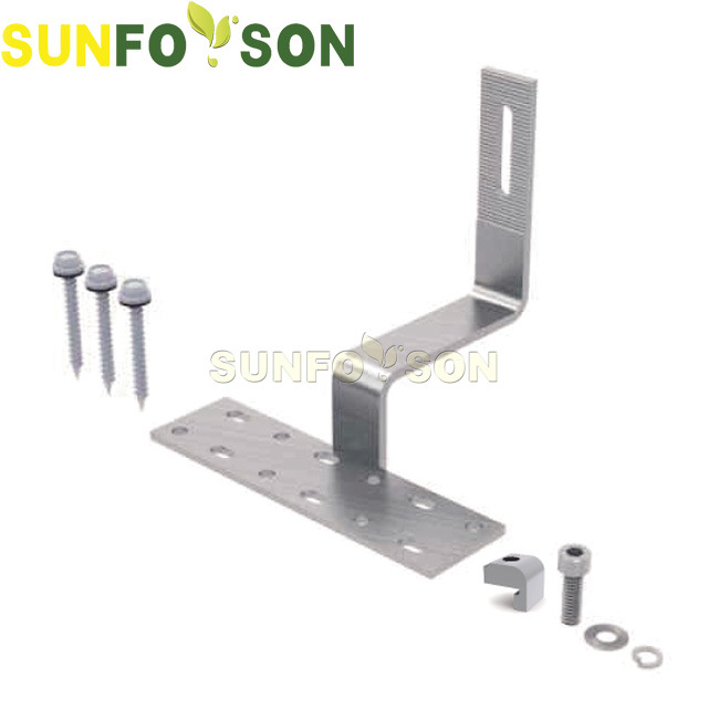 屋顶光伏发电系统陶瓷瓦安装用挂钩 太阳能支架铝合金配件供应商