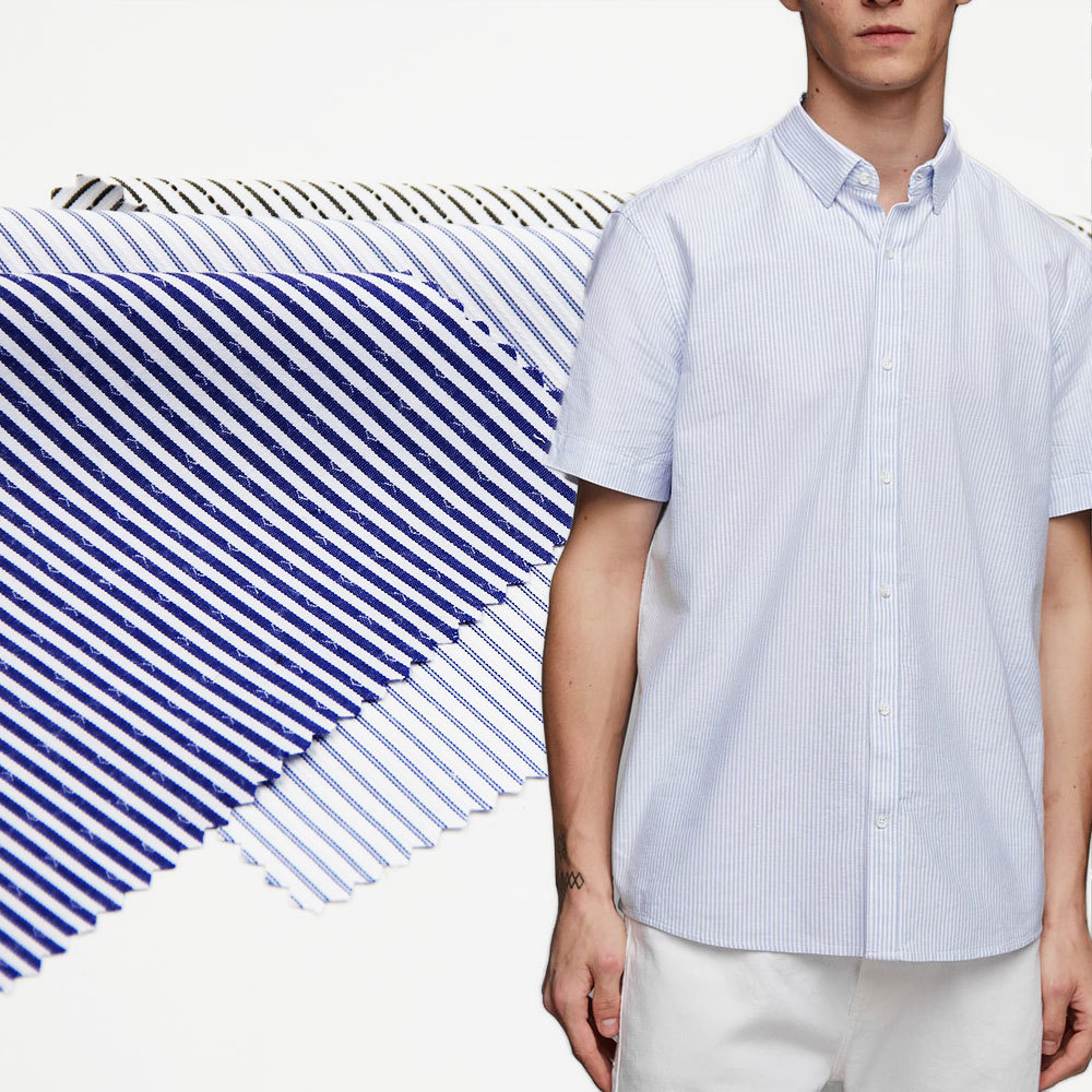 厂家直销  40s色织细白条纹布  经典时装男女衬衫面料供应