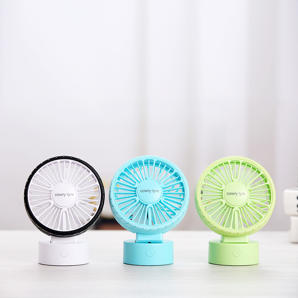 轮胎USB小风扇迷你可充电手持小电风扇随身静音备胎迷你桌面风扇