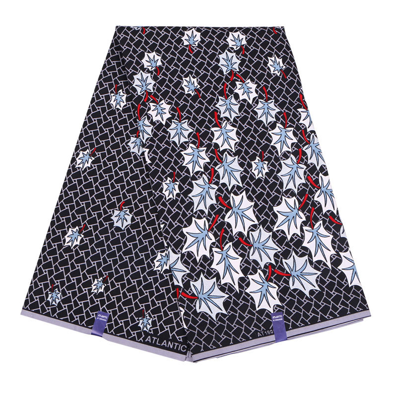 秋冬非洲服装面料全涤印花布跨境电商植物图案印花布厂家直供批发