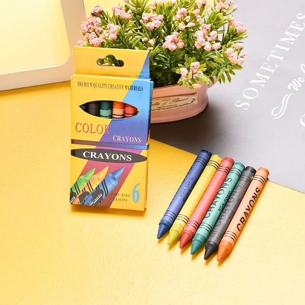 Creative student crayon set 6 color optional cartoon cute children graffiti crayon art brush