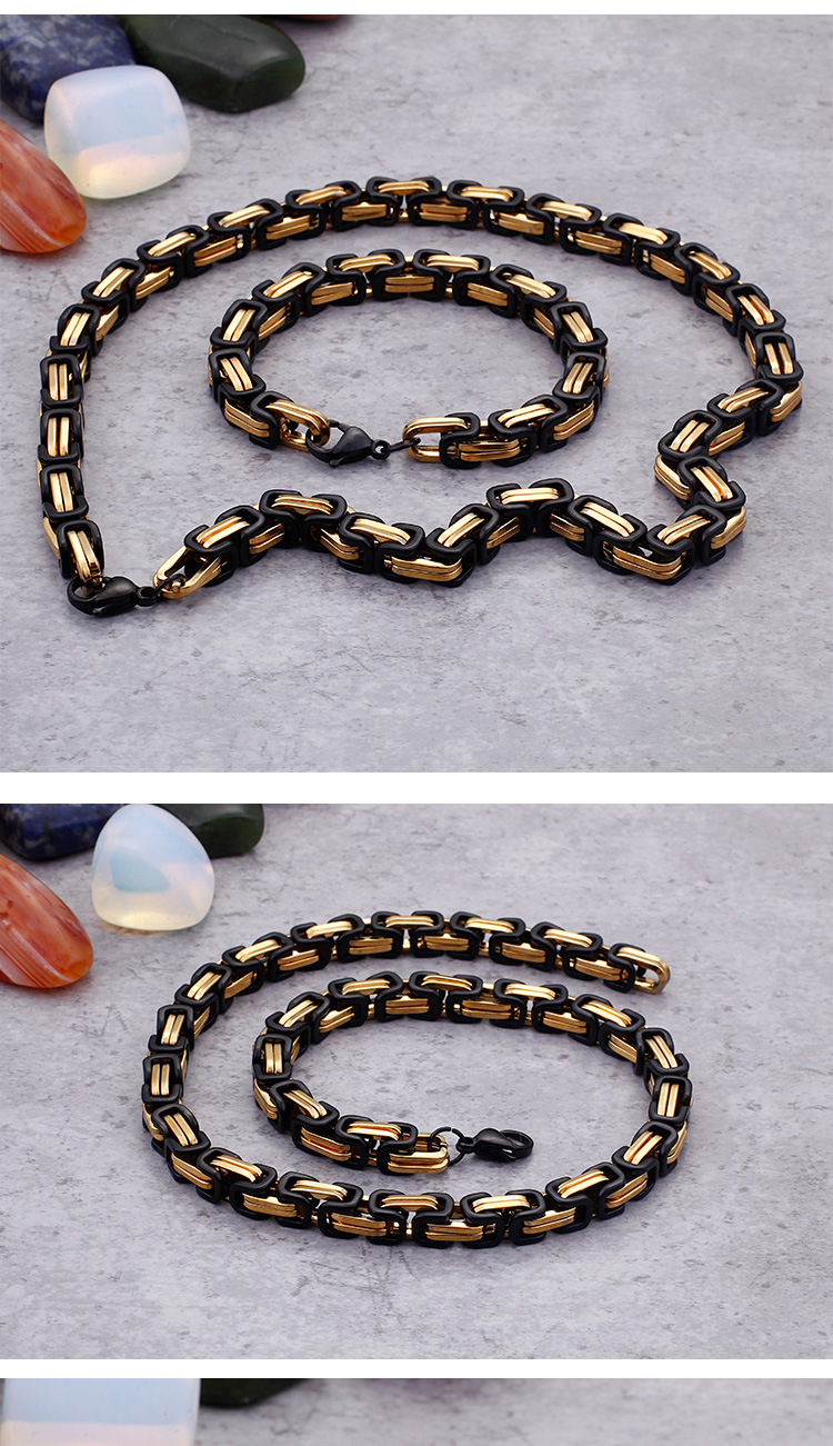 personalized hip hop stainless steel domineering emperor chain men's bracelets in various specifications_voghion.com