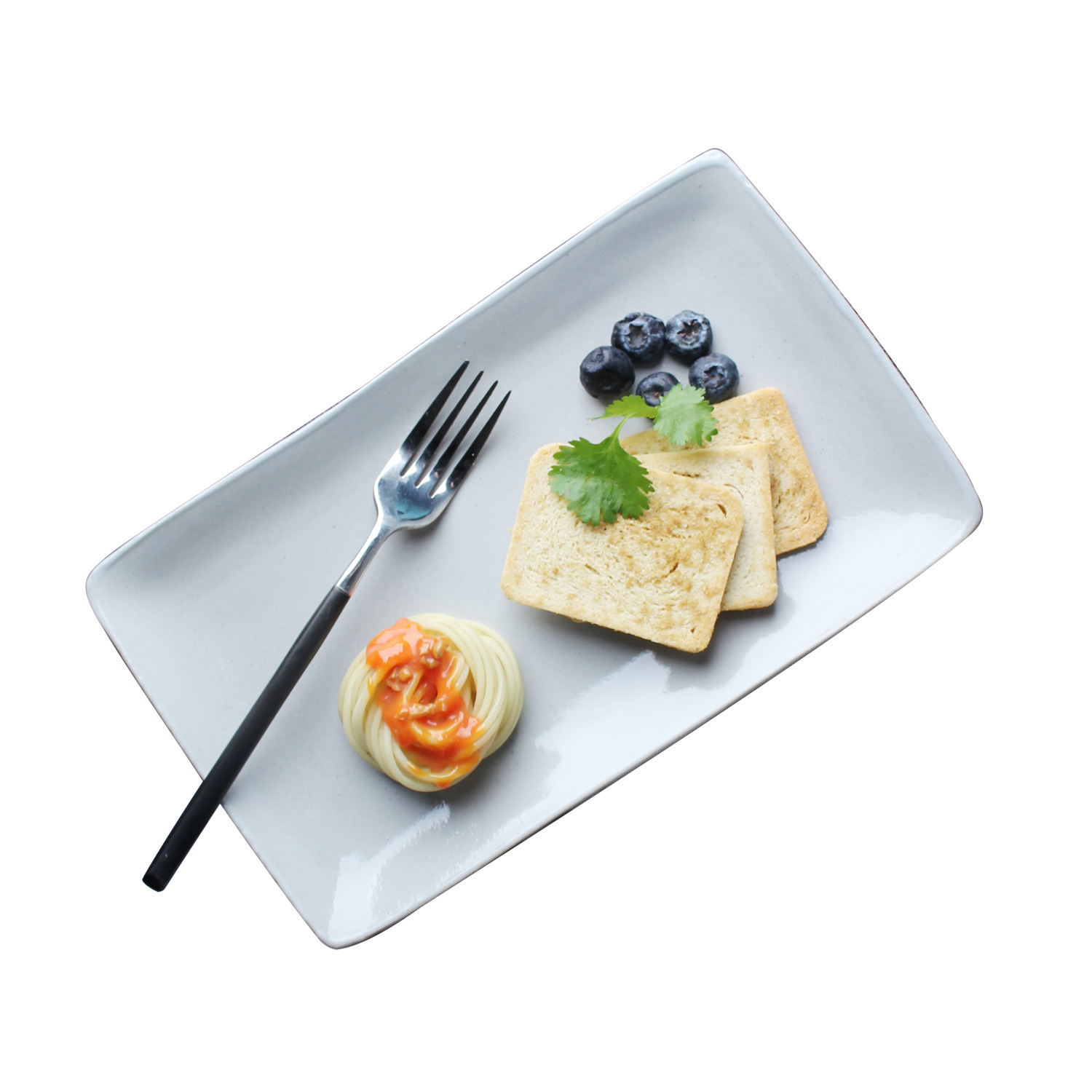 Placa de cerámica retro de estilo japonés Placa de forma especial borde Hotel restaurante vajilla hogar plato de cocina placa plana placa cuadrada