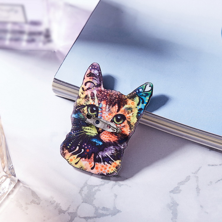 Elegant Cat Arylic Printing Women's Brooches display picture 6