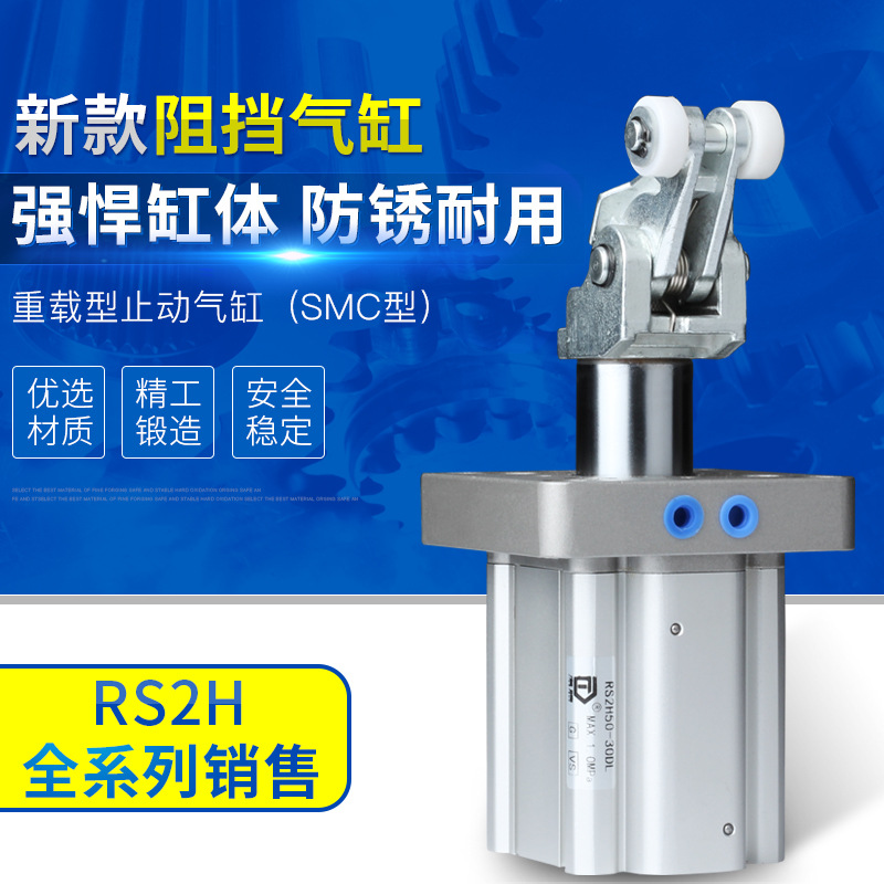 阻挡气缸RS2H50-30DL/RS1H/RSH/RSA重载型止动气缸RSQ系列带磁SMC-阿里巴巴