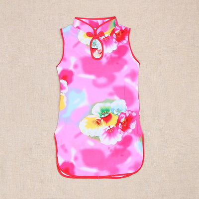 夏季儿童旗袍唐装无袖连衣裙中国民族服装六一演出服中小童裙子|ru